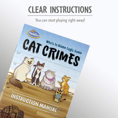 ThinkFun Cat Crimes instruction manual explains rules clearly for immediate play.