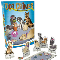 ThinkFun Dog Crimes game board with clues boosting deduction and memory during play