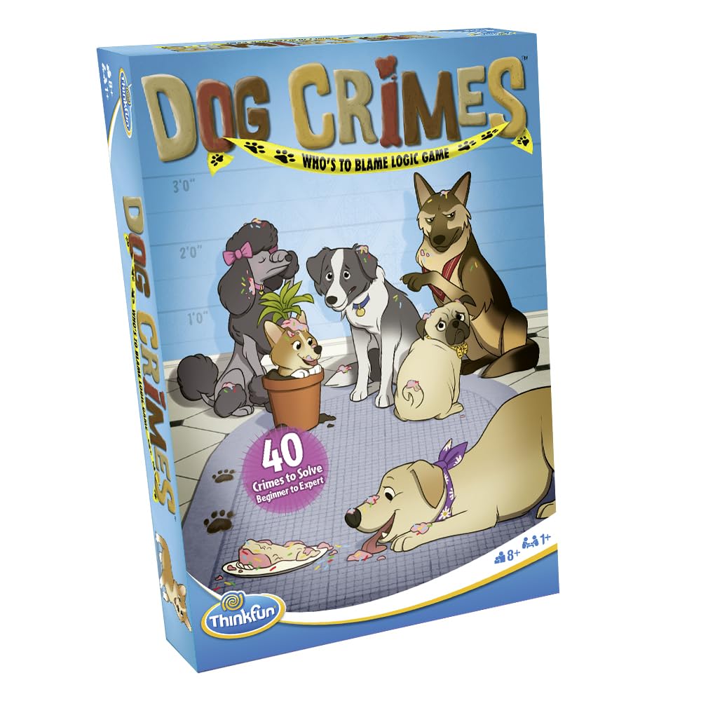 ThinkFun Dog Crimes dog tokens ready for detective challenges and strategy
