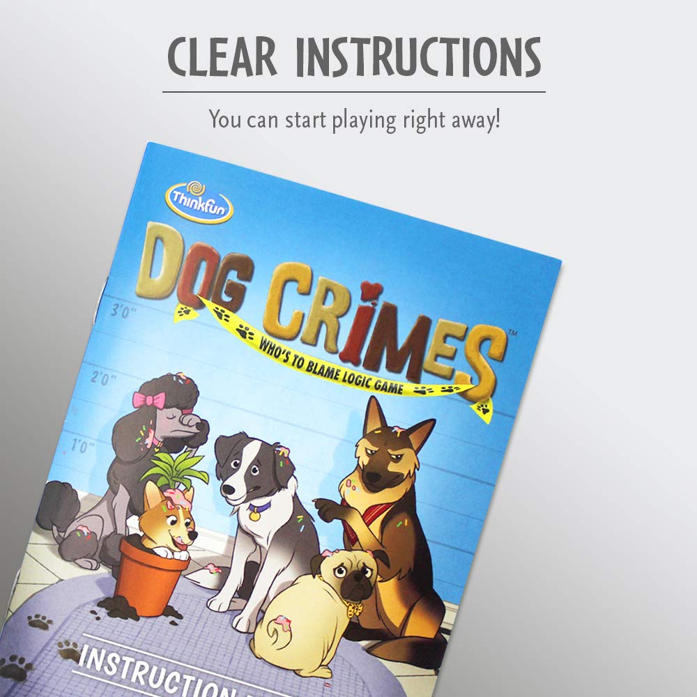 ThinkFun Dog Crimes instruction manual for quick setup and clear rules