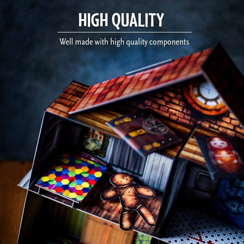 ThinkFun Escape the Room Cursed Dollhouse features tactile 3D furniture realism
