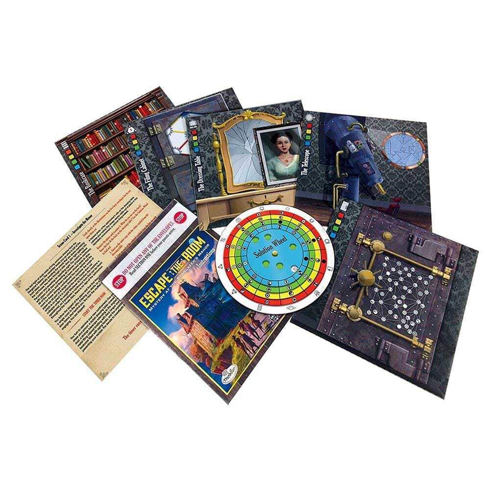 ThinkFun Stargazer's Manor sealed envelopes conceal items for dramatic puzzle reveals.