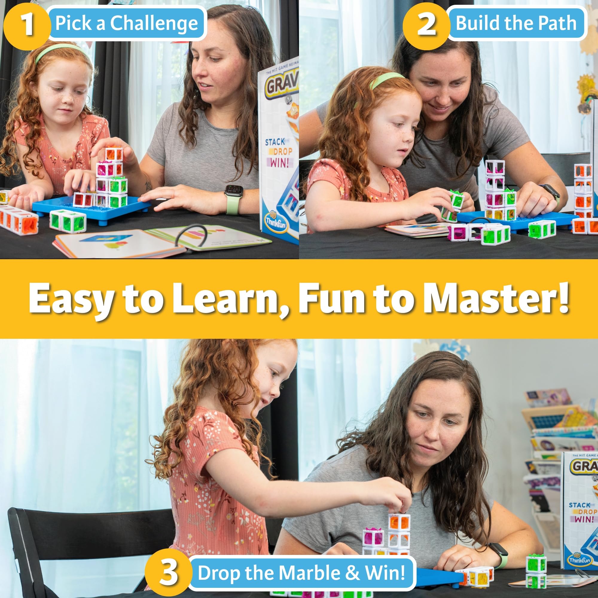 ThinkFun Gravity Maze Builder: child playing demonstrates hands-on learning and fun