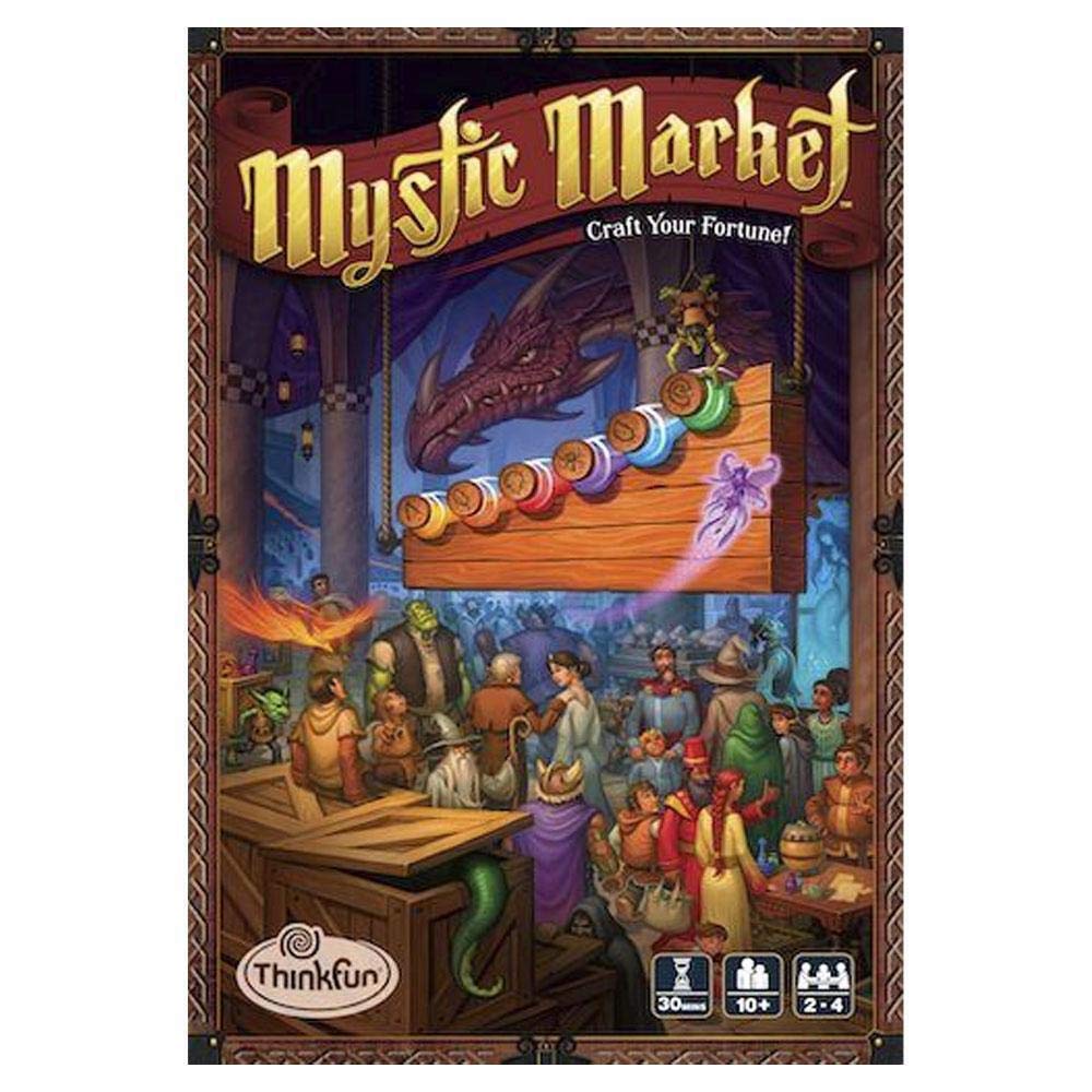 ThinkFun Mystic Market box open for quick family play.