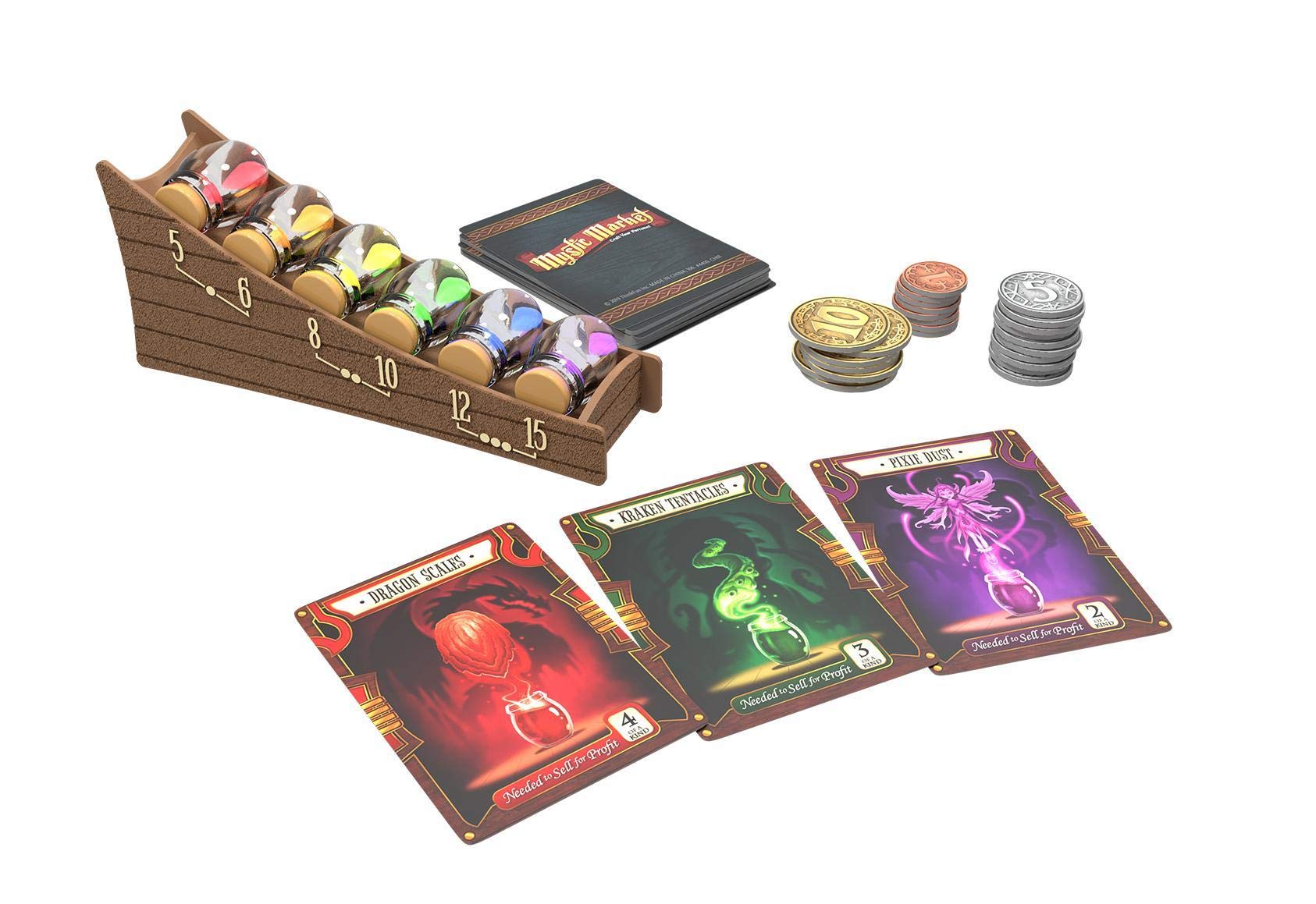 ThinkFun Mystic Market value track highlights progress for players.
