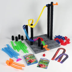 ThinkFun Roller Coaster Challenge challenge cards showing steps.