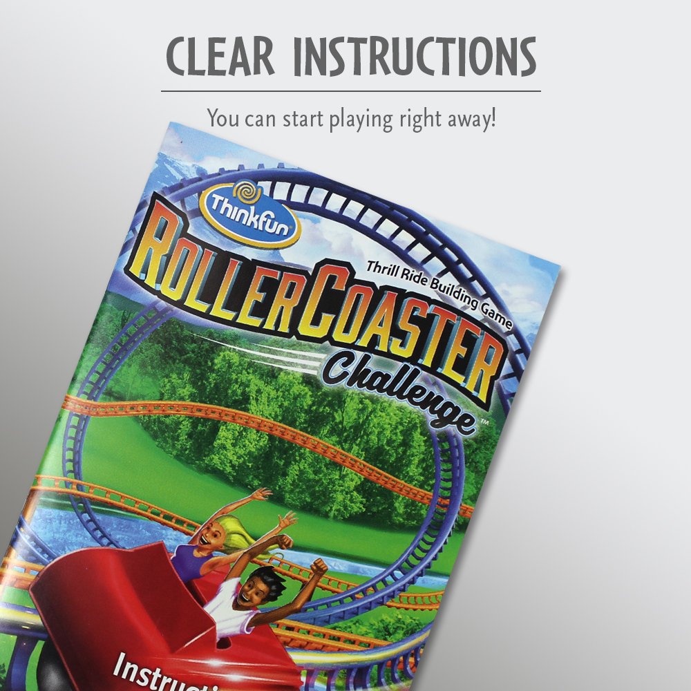 ThinkFun Roller Coaster Challenge tracks assembled during play.