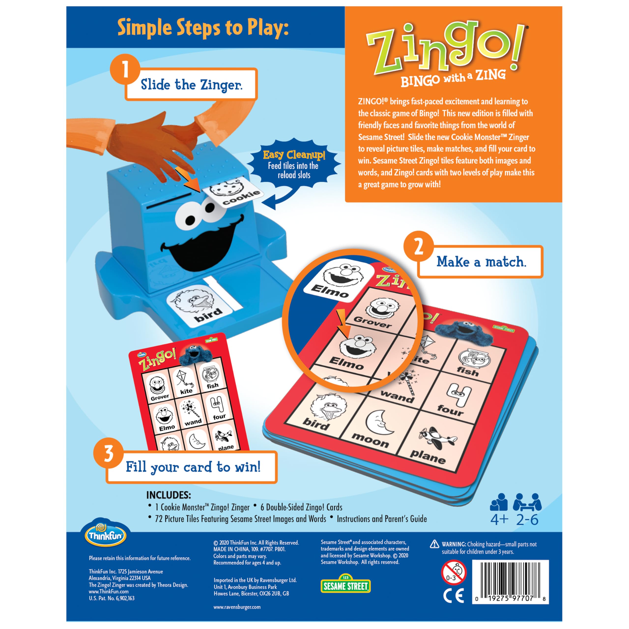 ThinkFun Zingo two-level play grows vocabulary and confidence over time