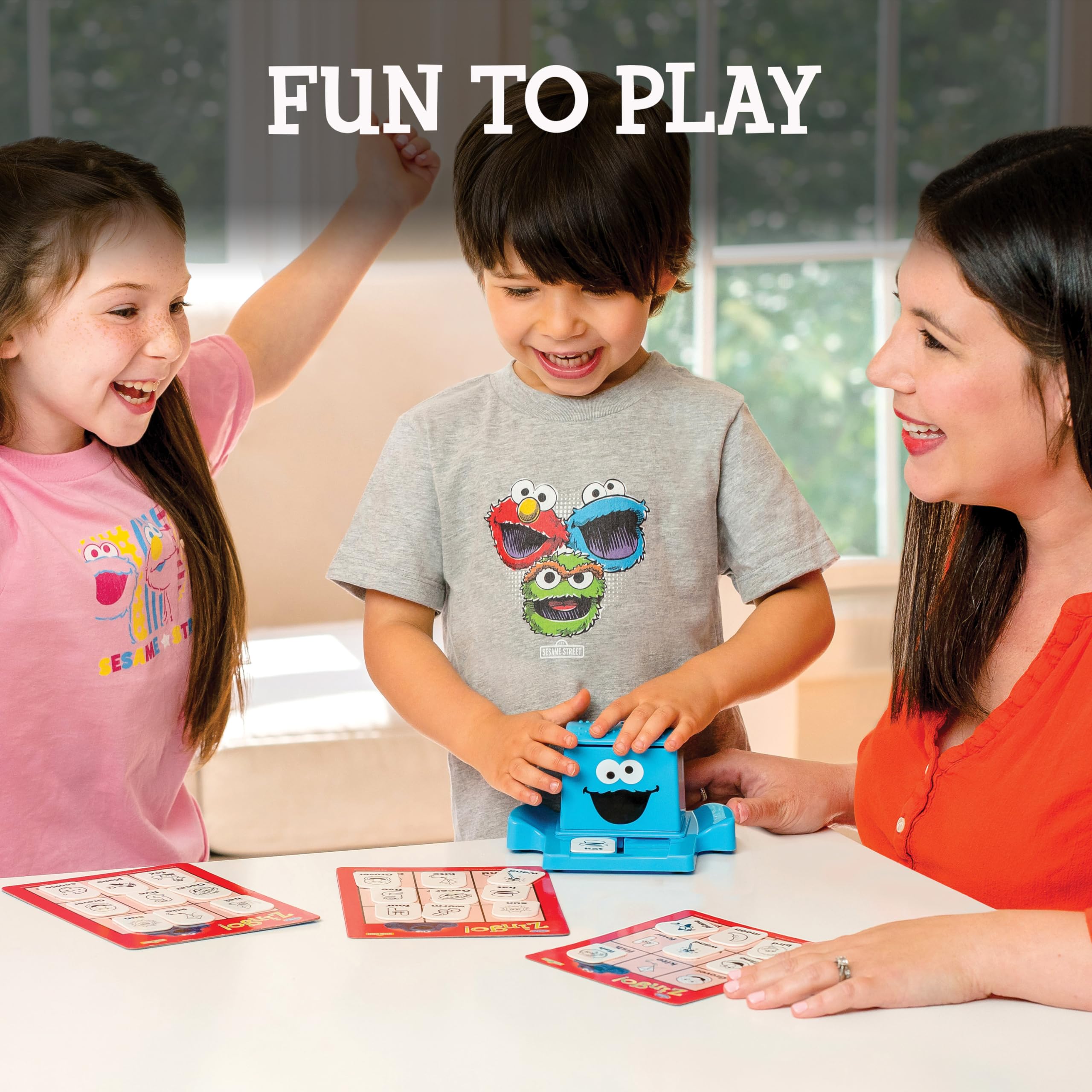 ThinkFun Zingo Sesame Street tiles reveal to spark fast matching play