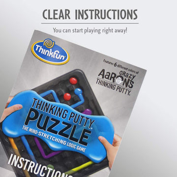 ThinkFun Thinking Putty Puzzle 60 challenge cards with solutions for progressive play.