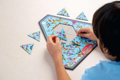 ThinkFun Triazzle Butterfly Edition butterfly art inspires creative thinking.
