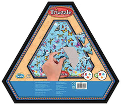 ThinkFun Triazzle Butterfly Edition frame and pieces spark problem-solving during play.