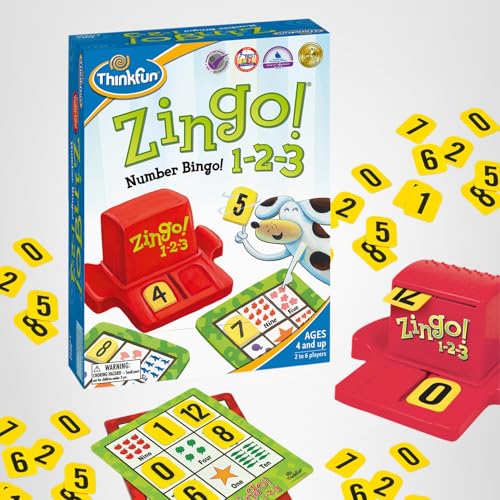 ThinkFun Zingo 1-2-3 kids playing and learning together on a table