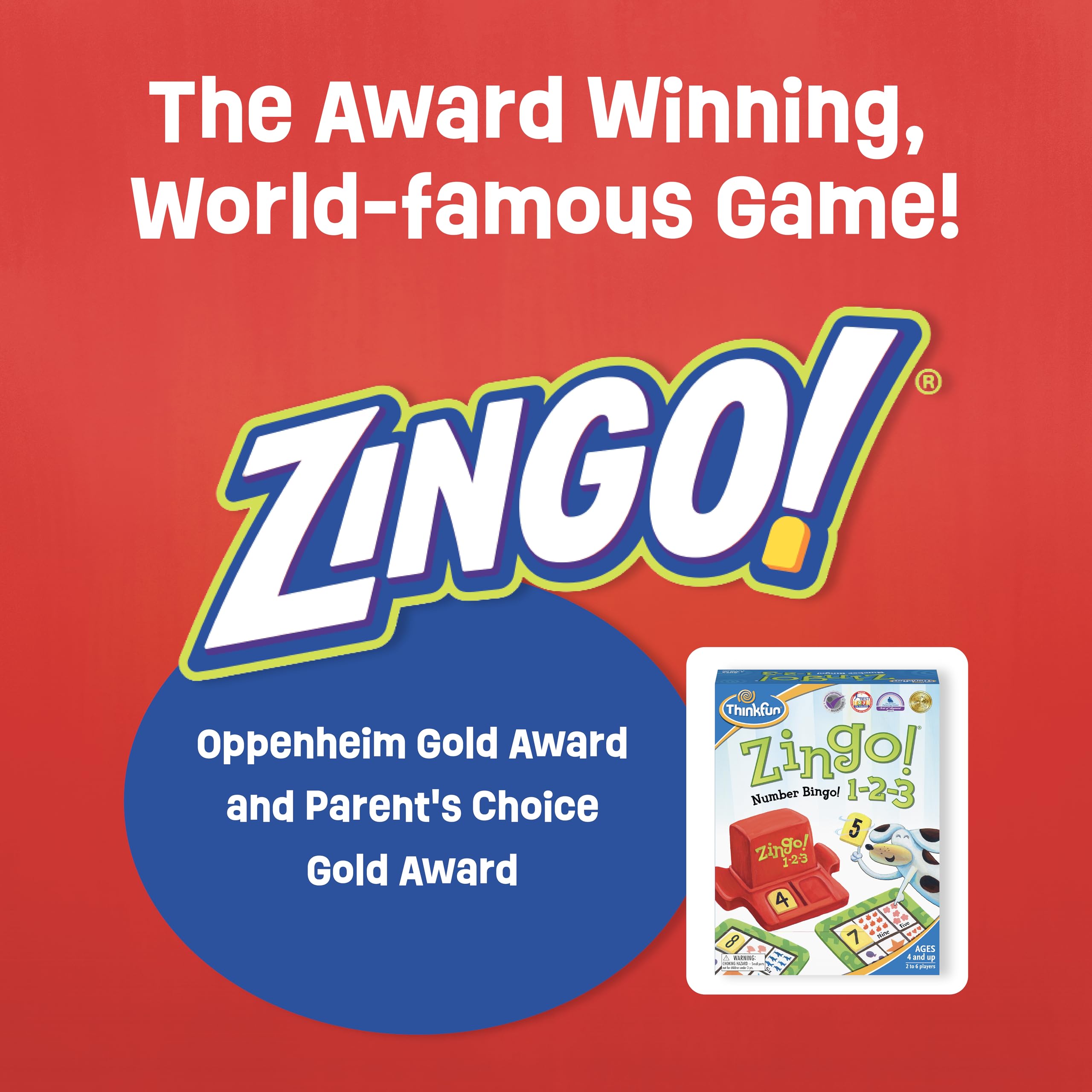 ThinkFun Zingo 1-2-3 double-sided tiles ready for fast matching