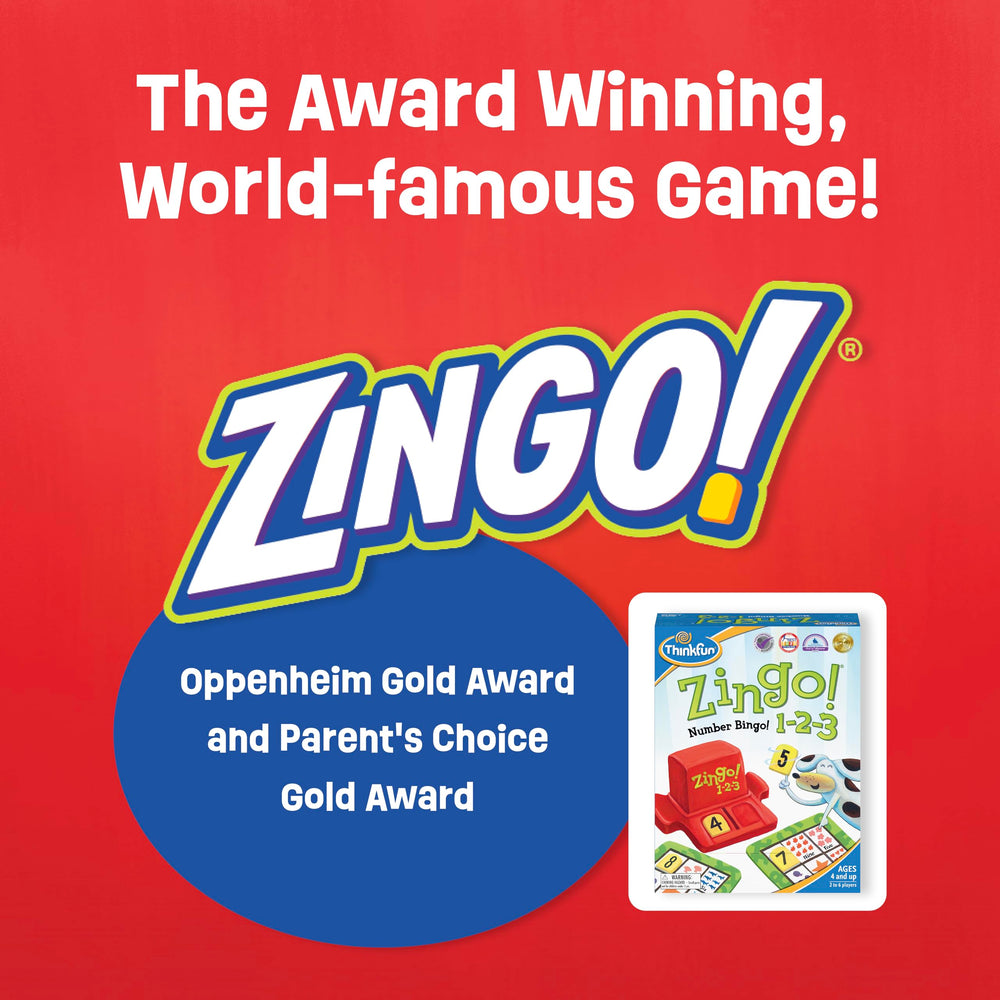 ThinkFun Zingo 1-2-3 double-sided tiles ready for fast matching