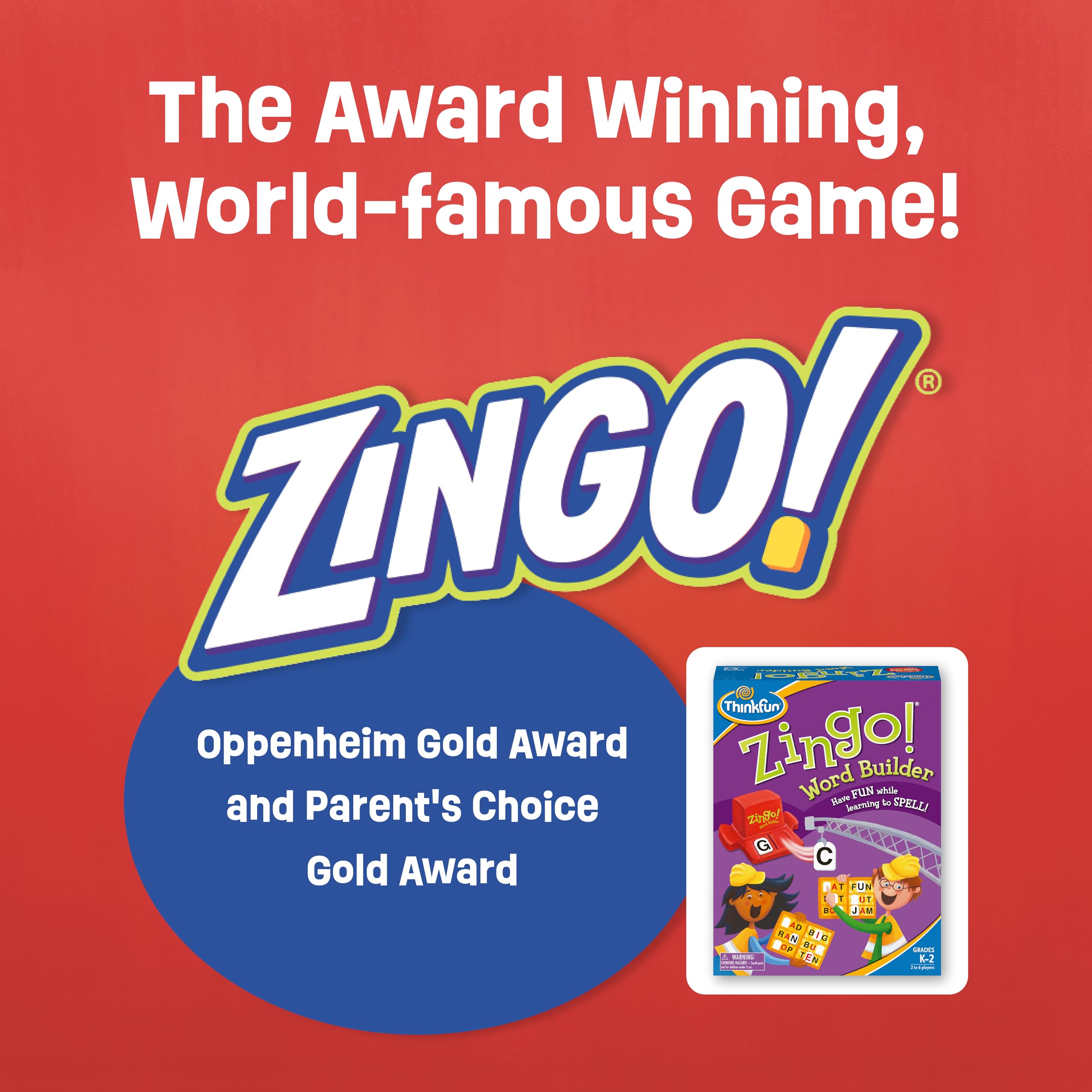 ThinkFun Zingo Word Builder zinger tiles arranged for quick word-building play.