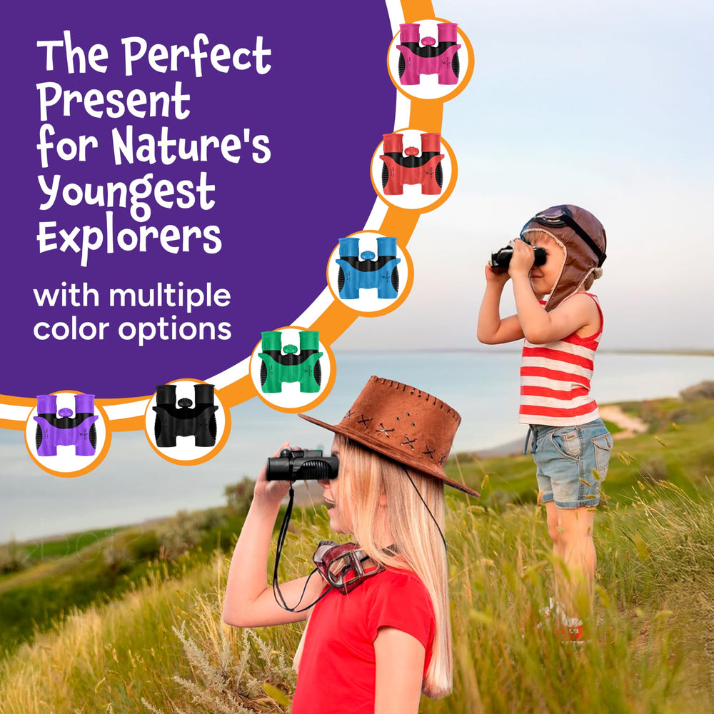 Think Peak binoculars adjustable-strap allows quick fitting for kids on the go.