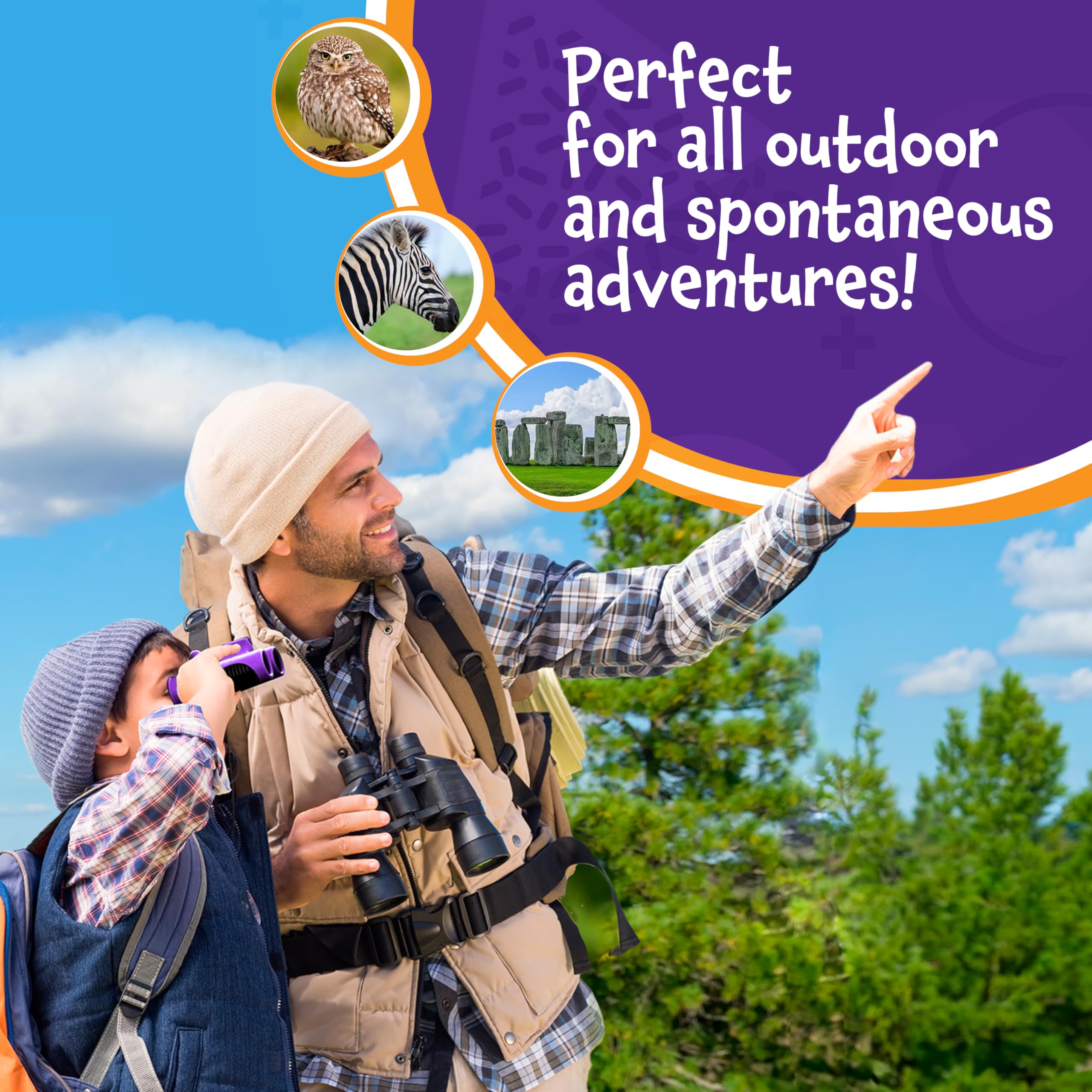 Think Peak Purple Binoculars educational toy promoting hands-on nature learning.