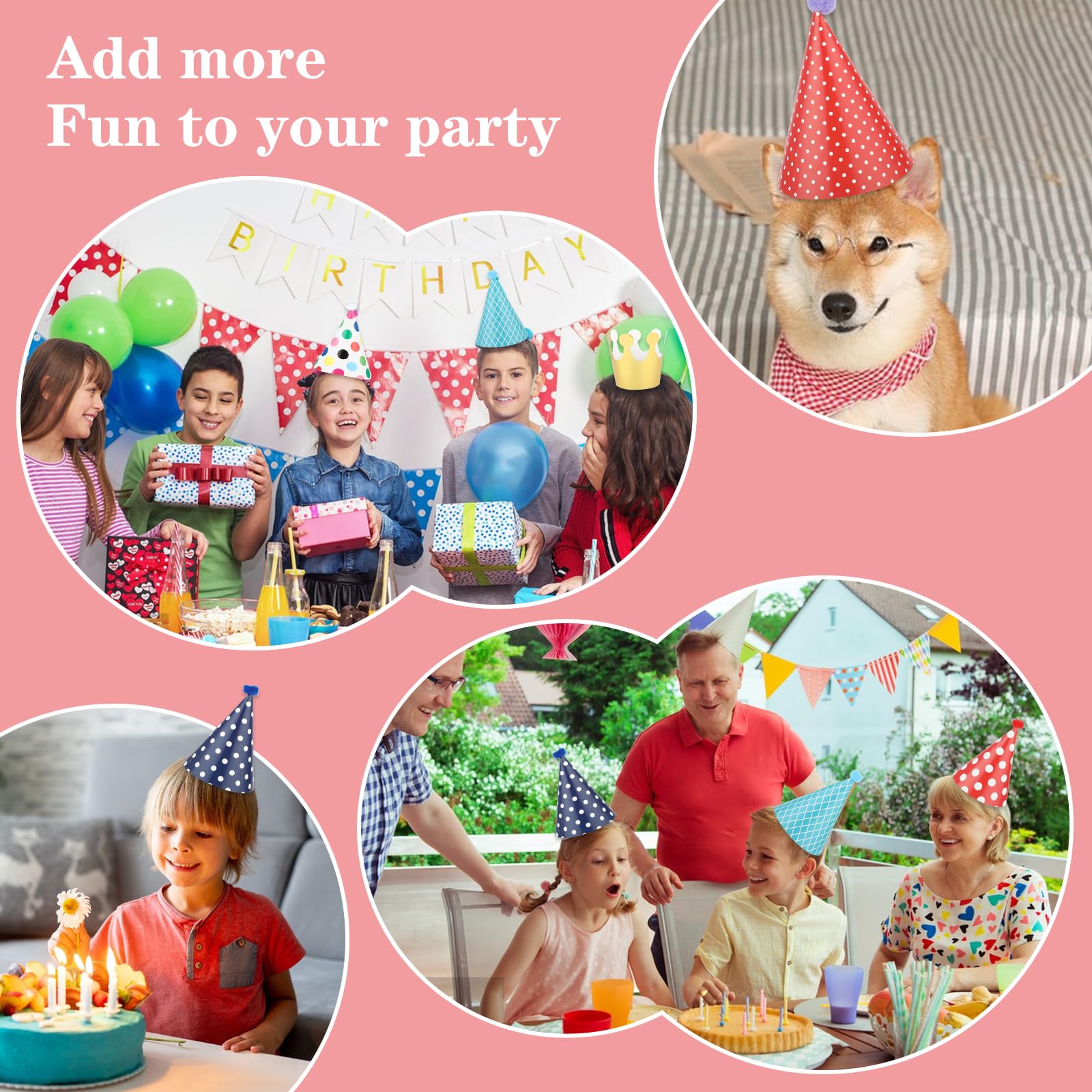 Thinp vibrant color hats suit baby showers and anniversaries.