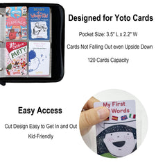 Thisness Rabbit Yoto card holder features double-sided storage to keep cards secure.