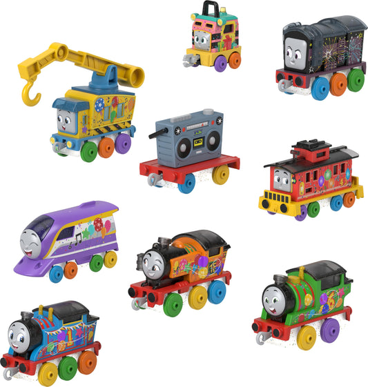 Thomas & Friends 7 Days of Surprises gift set opened to reveal trains and cargo.