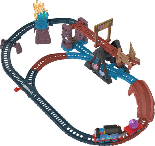 Thomas & Friends Crystal Caves bridge tipping action boosts imaginative play.