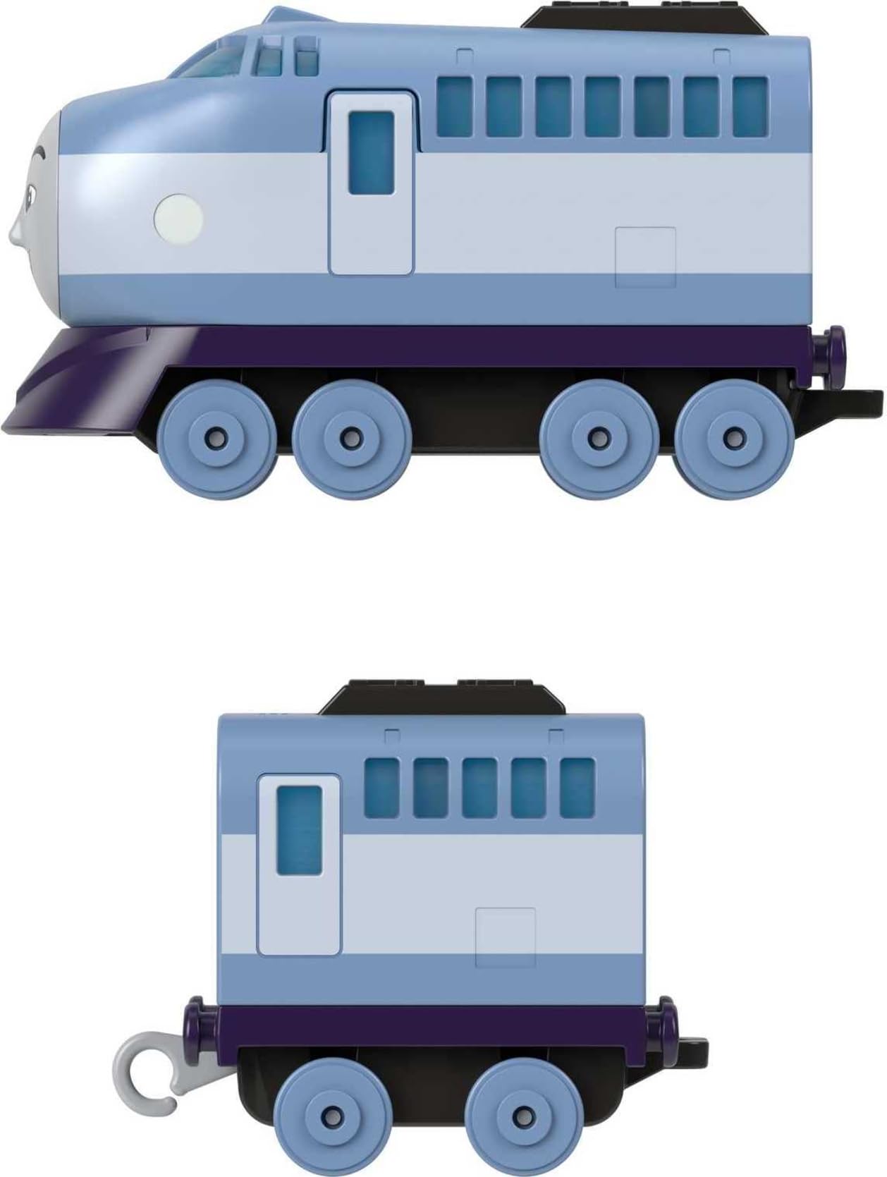 Die-cast Thomas & Friends train with detailed features inviting tactile exploration