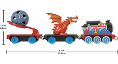 Medieval Thomas with boulder launcher ready for action-packed pretend launches