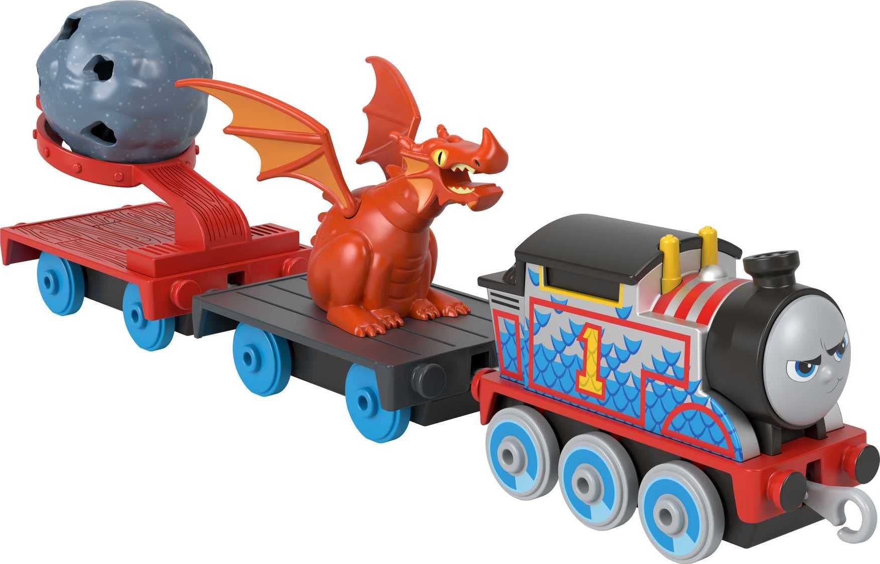 Thomas and Friends medieval Thomas push-along engine on track for imaginative play