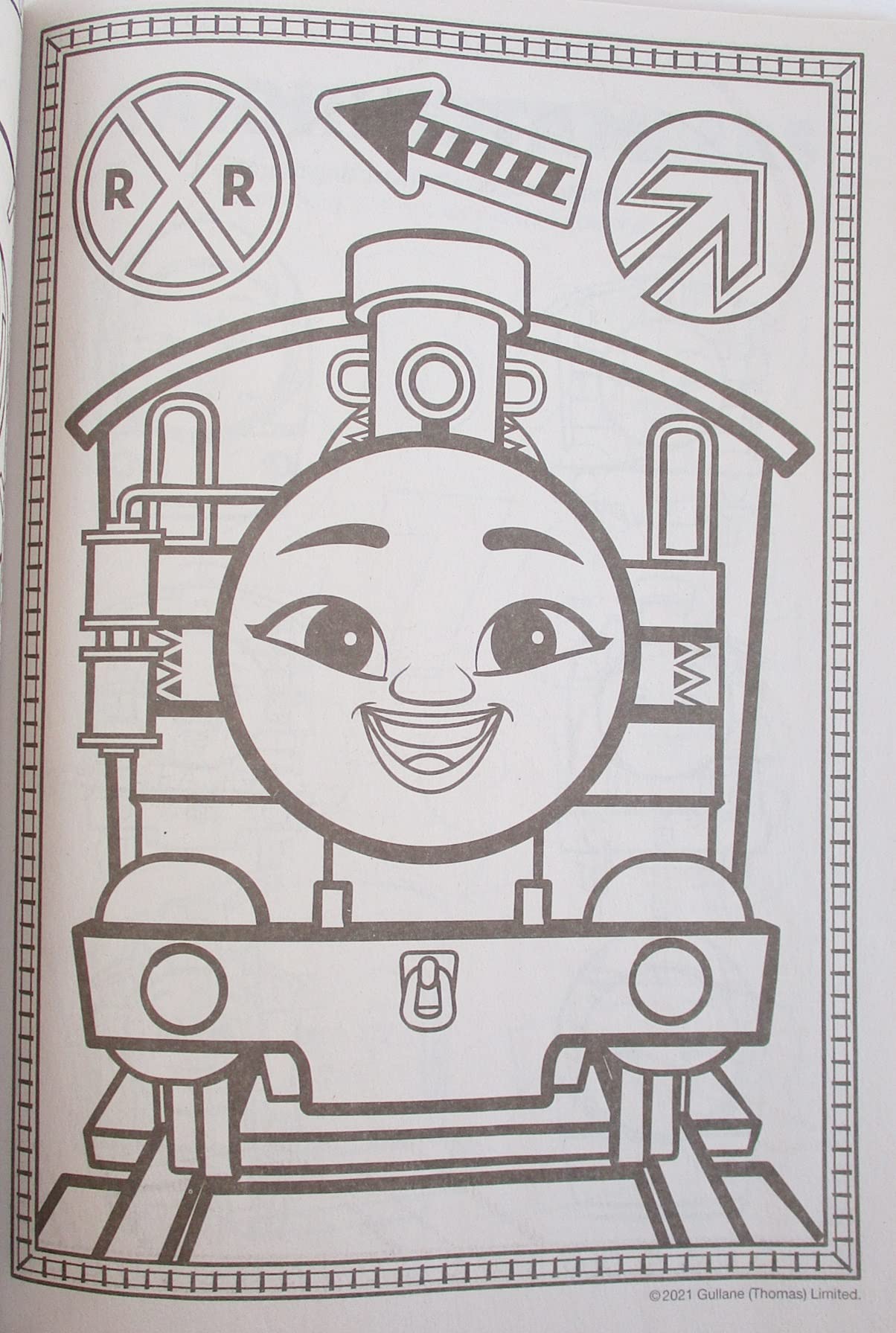 Thomas Coloring and Activity Book with Friends inside pages show friends playing to spark imaginative play.