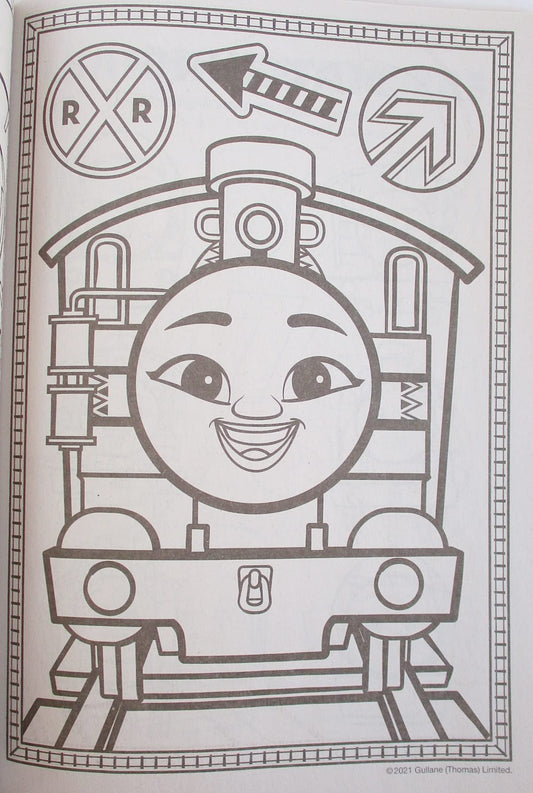 Thomas Coloring and Activity Book with Friends inside pages show friends playing to spark imaginative play.