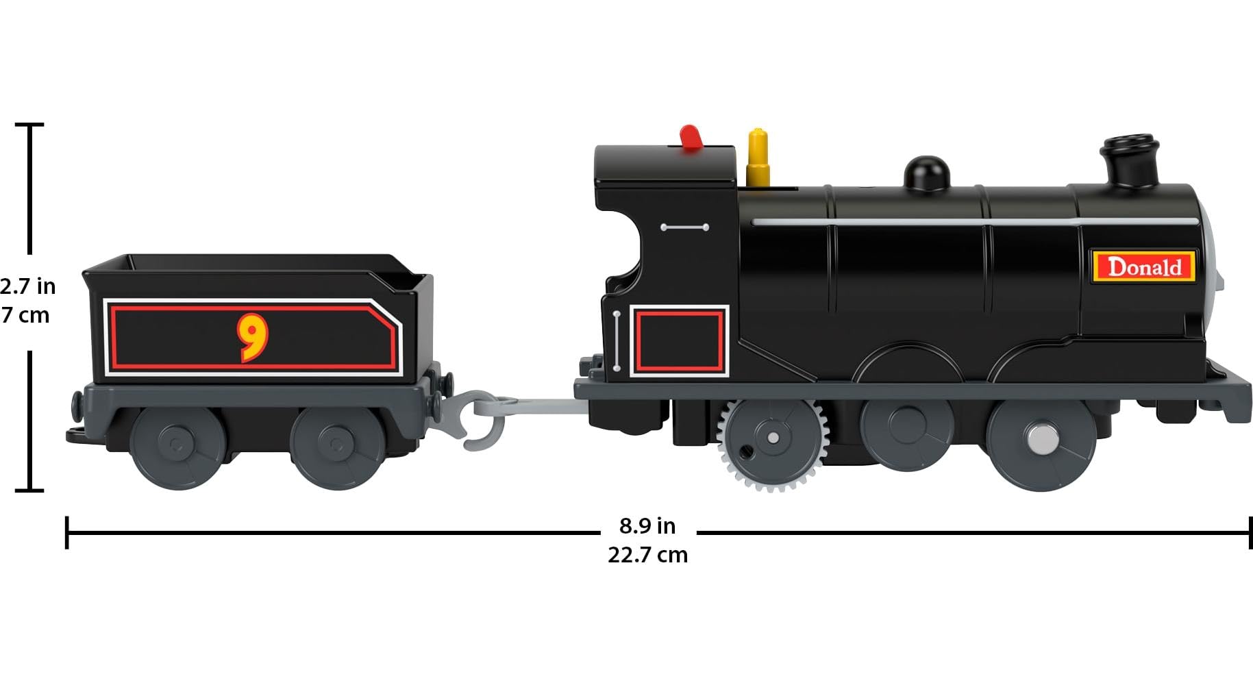 Thomas & Friends Donald engine compatible with most track systems for expanding play setups.
