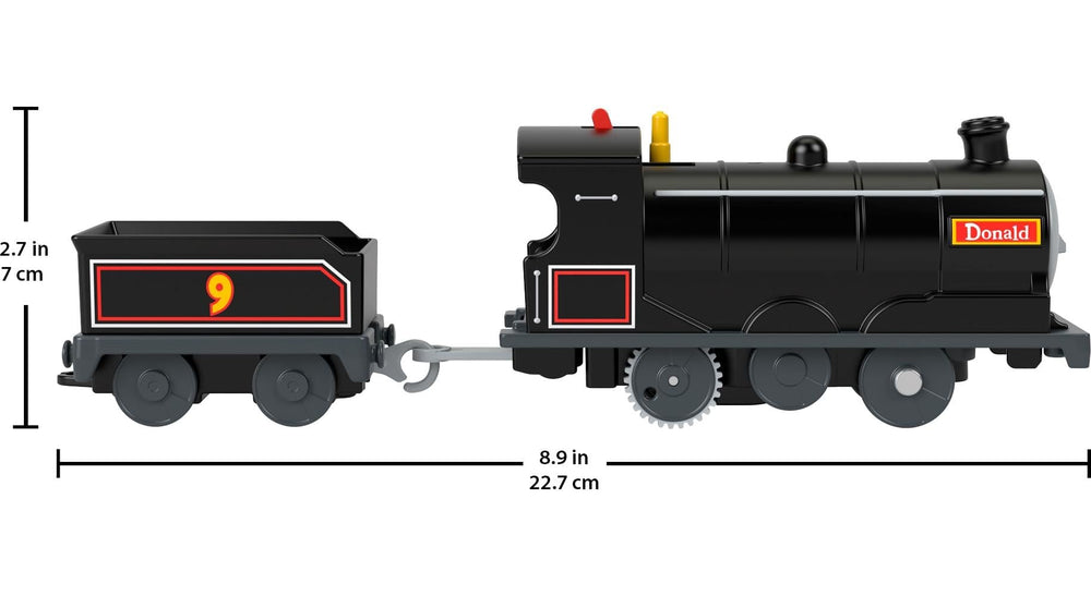 Thomas & Friends Donald engine compatible with most track systems for expanding play setups.