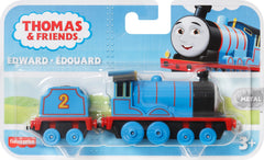 Thomas and Friends Edward push-along engine on track, easy-to-hold size for preschool focus