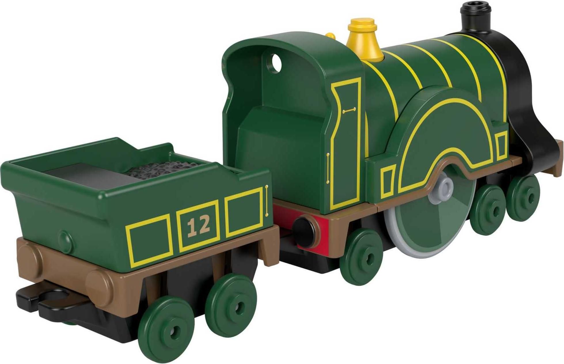 Close-up of Emily engine in bright colors supports imaginative pretend play.