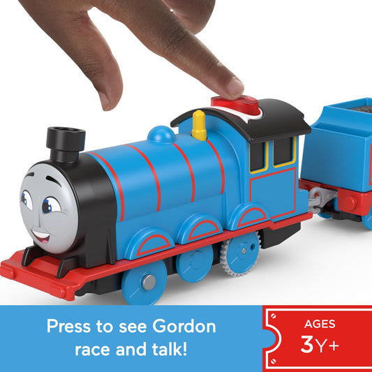 Gordon motorized engine top button for quick activation during playtime.