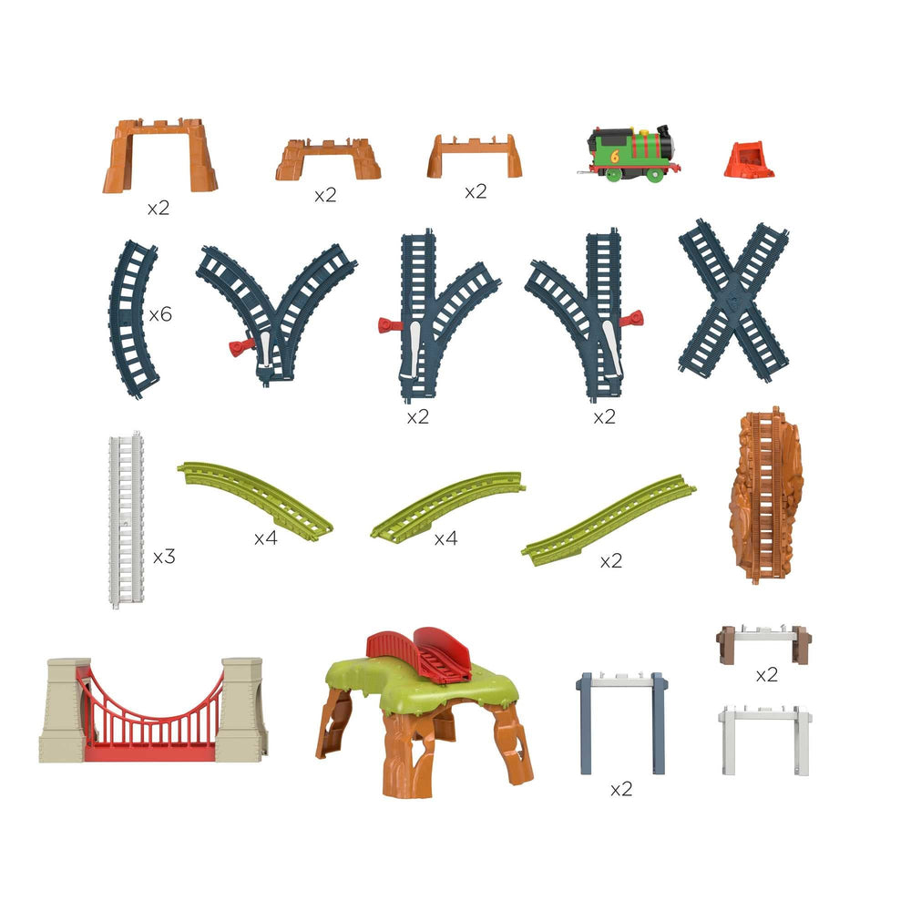 Thomas and Friends Percy cave piece supports imaginative railway adventures.