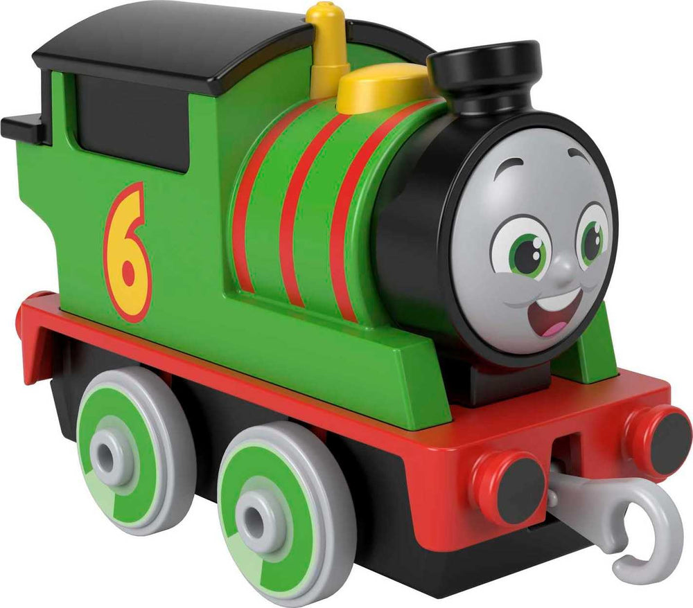 Engine includes plastic connectors to link with other Thomas trains.