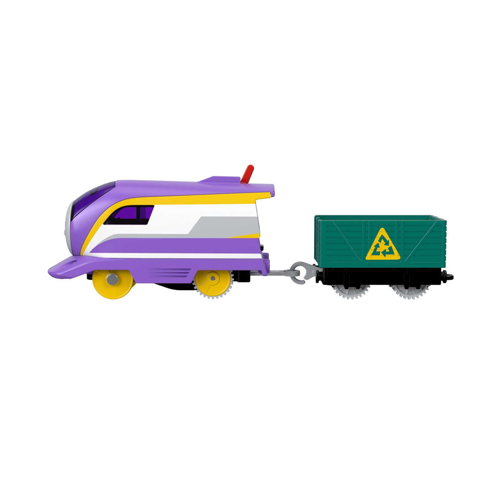 Plastic connectors to attach other engines and cargo cars for expanding fleets.