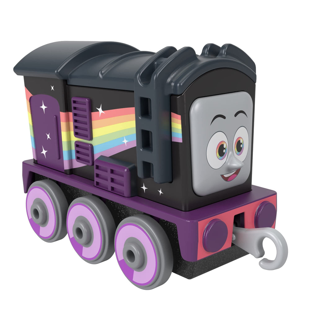 Thomas & Friends Rainbow Diesel push-along train for kids, sparks imagination on colorful track adventures.