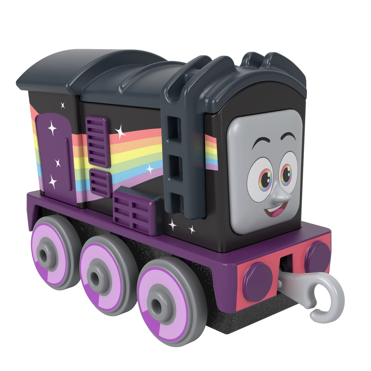 Thomas & Friends Rainbow Diesel push-along train for kids, sparks imagination on colorful track adventures.