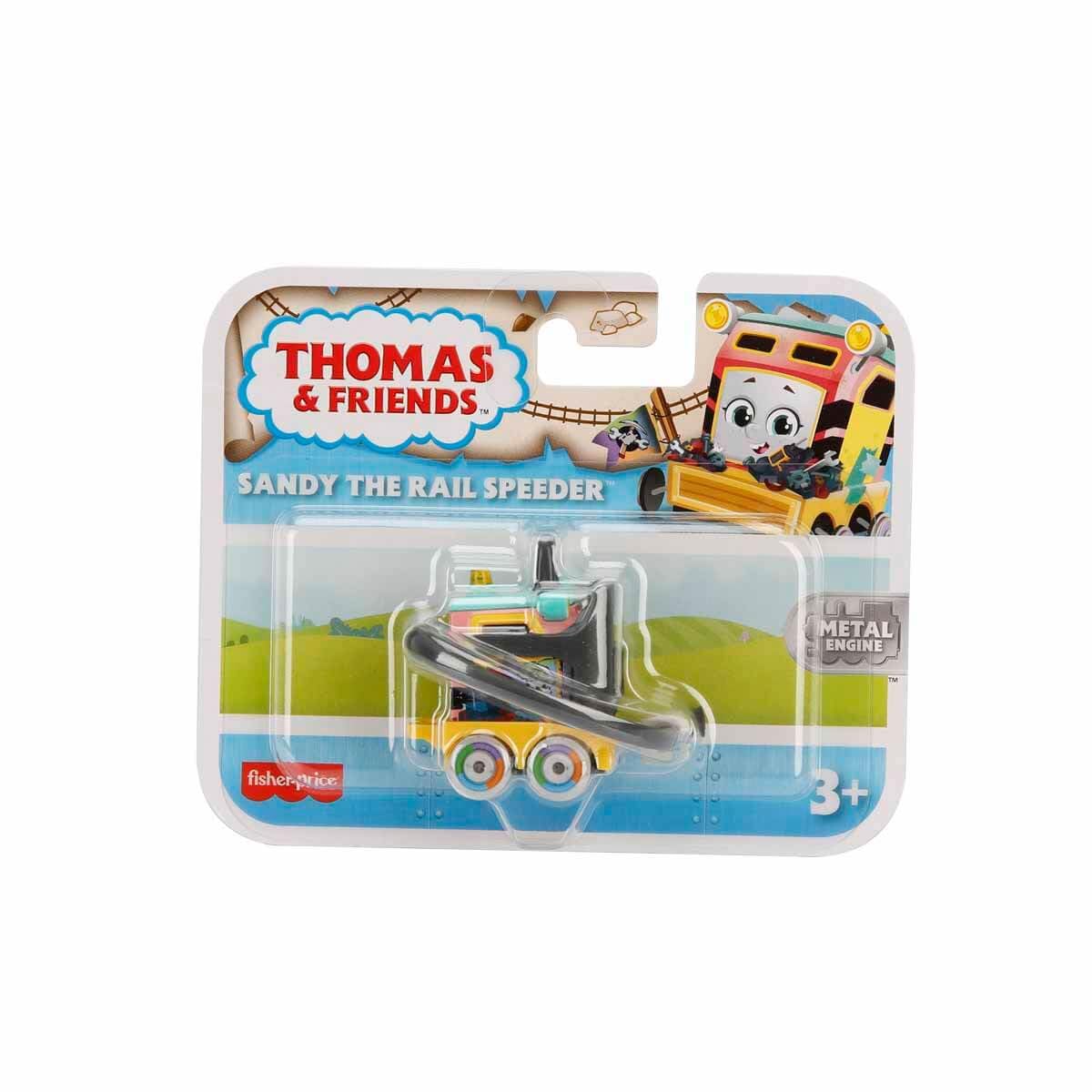 Thomas and Friends Sandy rail speeder push-along engine for imaginative track play.