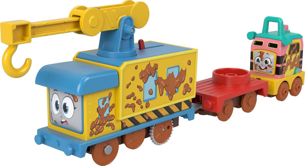 Thomas & Friends Sandy rail speeder top button press supports quick racing prompts.