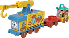 Thomas & Friends Sandy rail speeder top button press supports quick racing prompts.