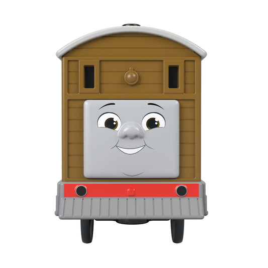Thomas & Friends Toby cargo wagon attached for dynamic rail adventures.