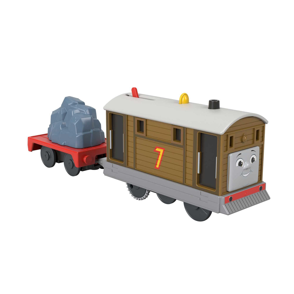 Thomas & Friends Toby locomotive front view ready for imaginative play on compatible tracks.