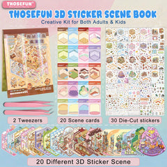 THOSEFUN 3D Sticker Scene Book amusement park scene image in vibrant color