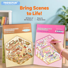 THOSEFUN 3D Sticker Scene Book background board 2 image with depth