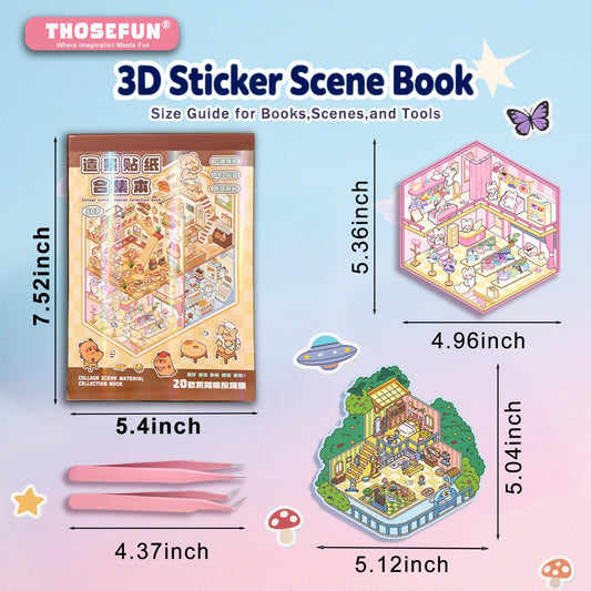 THOSEFUN 3D Sticker Scene Book sheet 1 image for quick setup