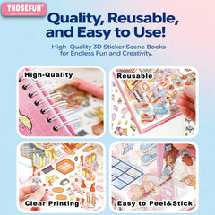 THOSEFUN library scene stickers spark imagination for desk displays and creative notes